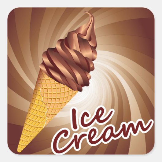 Schitterende Abstracte Ice Cream Cone Sticker Set (Voorkant)