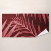 Schitterende abstracte kleurenroze en rode bloemen badhanddoek (Badhanddoek)