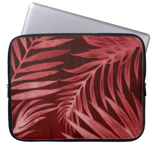 Schitterende abstracte kleurenroze en rode bloemen laptop sleeve