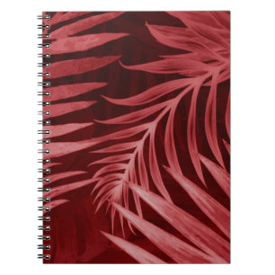 Schitterende abstracte kleurenroze en rode bloemen notitieboek