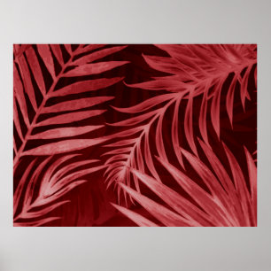 Schitterende abstracte kleurenroze en rode bloemen poster