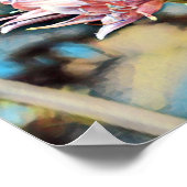 Schitterende Abstracte roze lentevloerkunst Poster (Hoek)
