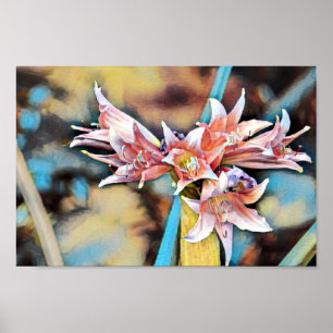 Schitterende Abstracte roze lentevloerkunst Poster