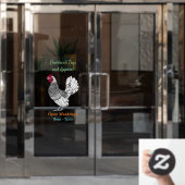 Schitterende afbeelding van cartoon raamsticker (Kantoordeur)