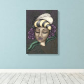 Schitterende afdruk van het bijenschilderschilderi canvas afdruk (Insitu (Houten vloer))