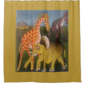 Schitterende Afrikaanse kleur van wilde dierenbesc Douchegordijn (Voorkant)