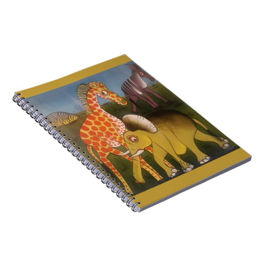 Schitterende Afrikaanse kleur van wilde dierenbesc Notitieboek (Rechterzijde)