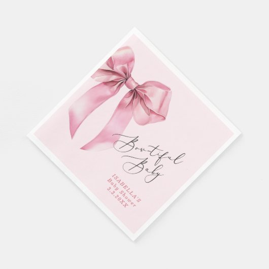 Schitterende Baby Roze Bow Baby shower Servet (Hoek)