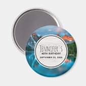 Schitterende berg- en meerfoto Save the Date Magneet (Voorkant / Achterkant)