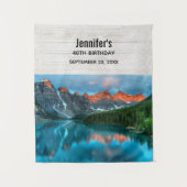 Schitterende berg- en meerfotografie verjaardag wandkleed (Voorkant)