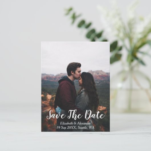 Schitterende Berg Save The Date Briefkaart (Staand voorkant)