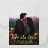 Schitterende berg save the date kaart (Voorkant)