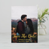 Schitterende berg save the date kaart (Staand Voorkant)