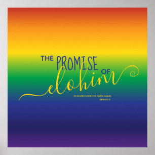 Schitterende Bijbelcitaat voor regenboogbijbel Poster