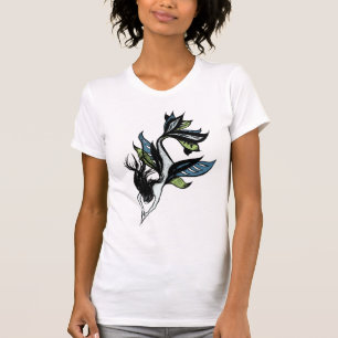 Schitterende blauwe groene inktkunst t-shirt