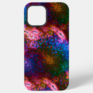 Schitterende blauwe verchroomde schubben op zalm iPhone 12 pro max hoesje