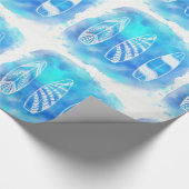 Schitterende blauwe Waterverf watersurfplanken kun Cadeaupapier (Hoek)