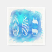 Schitterende blauwe Waterverf watersurfplanken kun Servetten (Voorkant)