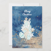 Schitterende blauwe zandkleur, aangepaste kerstmis feestdagenkaart (Voorkant)