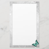 Schitterende Blauwgroen vlinderstationering Briefpapier (Achterkant)