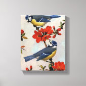 Schitterende Blauwvogels met schilderkunst Canvas Afdruk (Voorkant)