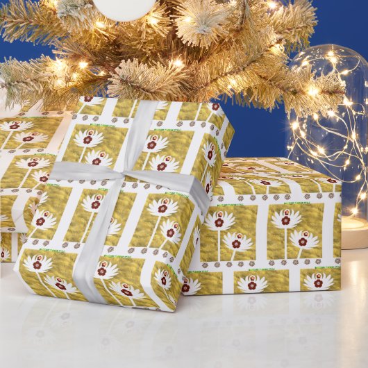 Schitterende bloemstijl cadeaupapier (Feestdagen)