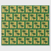 Schitterende bloemstijl groen cadeaupapier (Vlak)