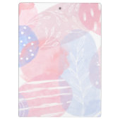 Schitterende Blush en blauwe Abstracte Waterverf v Klembord (Achterkant)