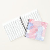 Schitterende Blush en blauwe Abstracte Waterverf v Notitieboek (Binnen)