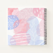 Schitterende Blush en blauwe Abstracte Waterverf v Notitieboek (Achterkant)