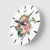 Schitterende Blush Pink Floral Bouquet Ronde Klok (Hoek)