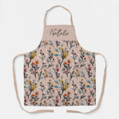 Schitterende botanische monogram roze elegant scha schort (Voorkant)