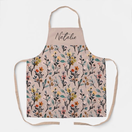 Schitterende botanische monogram roze elegant scha schort (Voorkant)