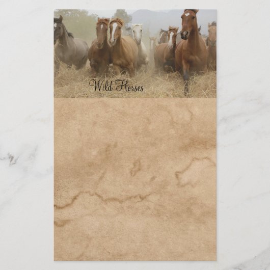 Schitterende Briefpapier  Galopperende Wilde Paard (Voorkant)