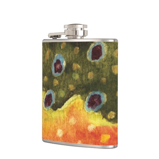 Schitterende Brook Trout Fly Fishing Fisherman Ang Heupfles (Links)