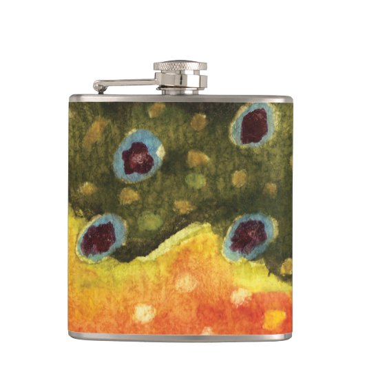 Schitterende Brook Trout Fly Fishing Fisherman Ang Heupfles (Voorkant)