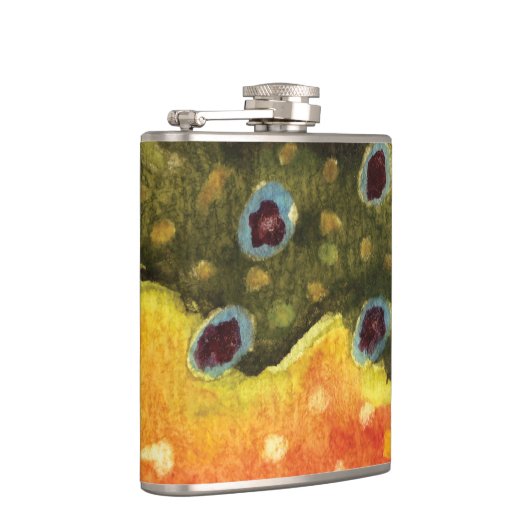 Schitterende Brook Trout Fly Fishing Fisherman Ang Heupfles (Rechts)