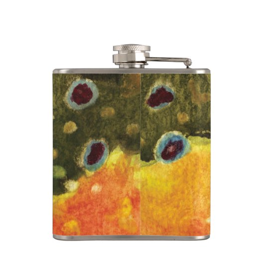 Schitterende Brook Trout Fly Fishing Fisherman Ang Heupfles (Achterkant)