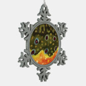 Schitterende Brook Trout Fly Fishing Fisherman Ang Tin Sneeuwvlok Ornament (Links)