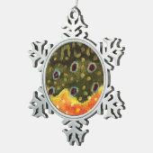 Schitterende Brook Trout Fly Fishing Fisherman Ang Tin Sneeuwvlok Ornament (Rechts)