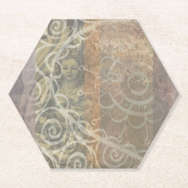 Schitterende bruine esthetische industriële stijl kartonnen onderzetters