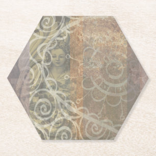 Schitterende bruine esthetische industriële stijl kartonnen onderzetters