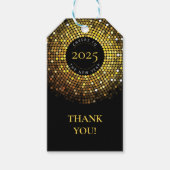 Schitterende cirkel lichten nieuwjaar in cadeaulabel (Voorkant)