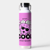 Schitterende coole Roze Dog Water Fles (Voorkant)
