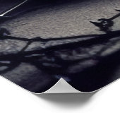 Schitterende Donkere en gotische Roos schedel Poster (Hoek)