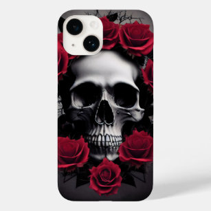 Schitterende Donkere en Gotische Rozen Skull Sigil Case-Mate iPhone 14 Hoesje