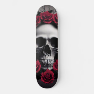 Schitterende Donkere en Gotische Rozen Skull Sigil Persoonlijk Skateboard