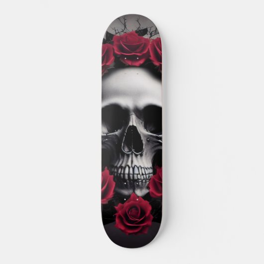 Schitterende Donkere en Gotische Rozen Skull Sigil Persoonlijk Skateboard (Voorkant)