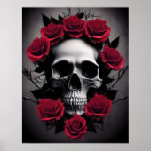 Schitterende Donkere en Gotische Rozen Skull Sigil Poster (Voorkant)