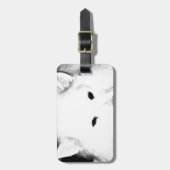 Schitterende drijfmest Witte hond Bagagelabel (Voorkant verticaal)